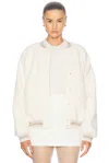 The Upside Banks Teddy Bomber Jacket In Natural