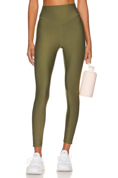 The Upside Beat 25in High Midi Pant In Olive In Green