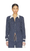 The Upside Belize Bobbi Collared Top In Blue