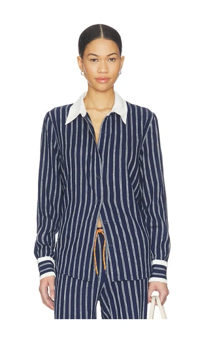 The Upside Belize Bobbi Collared Top In Blue