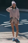 The Upside Billie Metallic Running Shorts In Pink