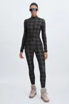 The Upside Black Check  Belted Check Jumpsuit In Black Check