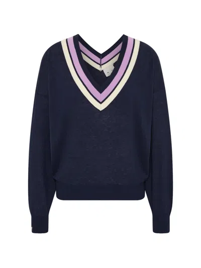 The Upside Bonita V-neck Sweater In Blue