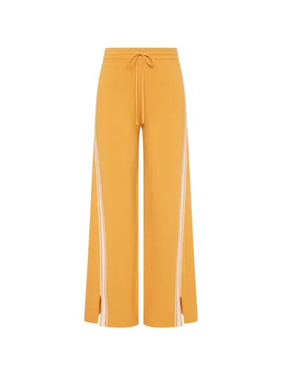 The Upside Bonito Moby Side-stripe Knit Trousers In Yellow