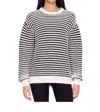 The Upside Boo Striped Cotton Sweater In Black