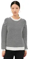 The Upside Boo Striped Cotton Sweater In Stripe