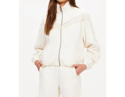 The Upside Bow N Arrow Fringe Zip Jacket In Natural In Multi