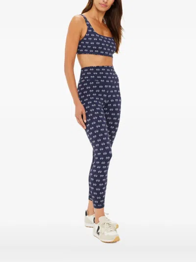 The Upside Bridie Patterned Sports Bra In Blue