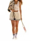 The Upside Cadiz Pleated Knit Skirt In Natural In White