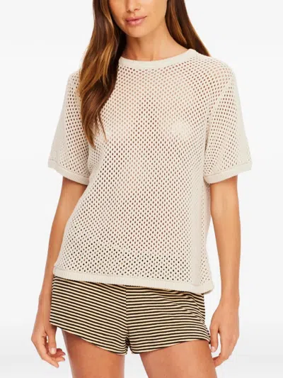 The Upside Casey Open-knit T-shirt In Neutral