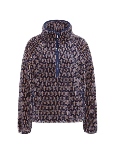 The Upside Castilla Harlow Pullover Mit Abstraktem Reissverschluss In Brown