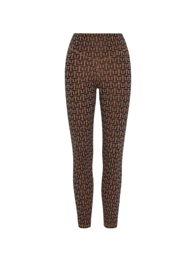 The Upside Gemusterte Castilla Leggings In Brown