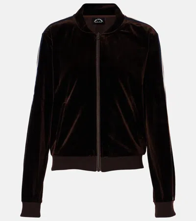 The Upside Castilllon Kasia Velvet Track Jacket In Braun