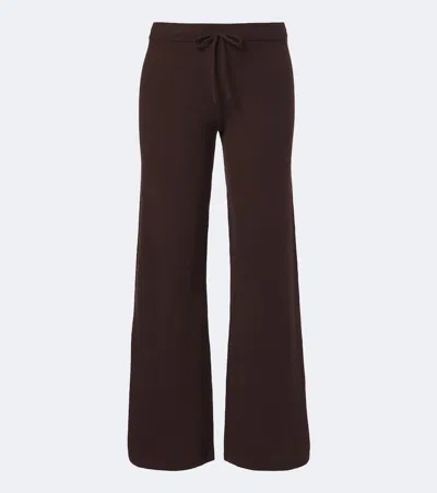 The Upside Coco Amelie Cashmere-blend Wide-leg Pants In Brown