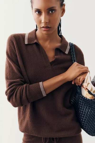 The Upside Coco Luna Polo Knit Top In Brown