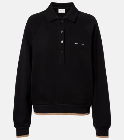 The Upside Collared Elle Cotton Polo Shirt In Black