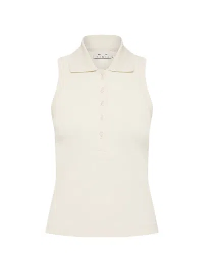 The Upside Ärmelloses Poloshirt Mit Kragen In White