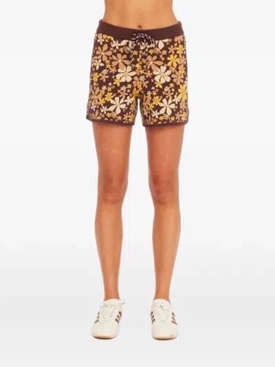 The Upside Copacabana Floral-print Knit Mini Shorts In Multi