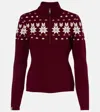 The Upside Le Ski Blanche Half-zip Patterned Ski Top In Burgundy