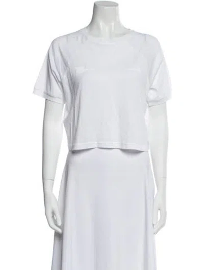 Pre-owned The Upside Crew Neck Short Sleeve Crop Top W/ Tags In White