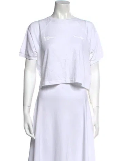 Pre-owned The Upside Crew Neck Short Sleeve Crop Top W/ Tags In White