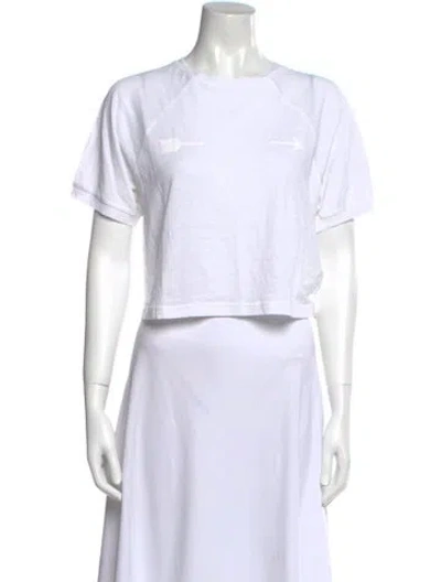 Pre-owned The Upside Crew Neck Short Sleeve Crop Top W/ Tags In White