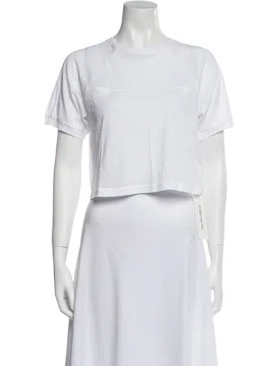 Pre-owned The Upside Crew Neck Short Sleeve Crop Top W/ Tags In White