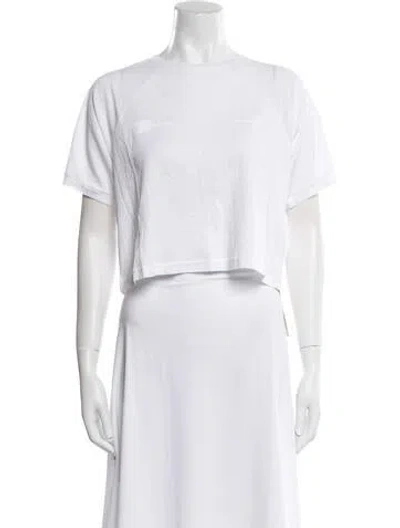 Pre-owned The Upside Crew Neck Short Sleeve Crop Top In White