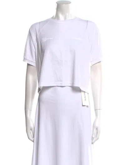 Pre-owned The Upside Crew Neck Short Sleeve Crop Top In White