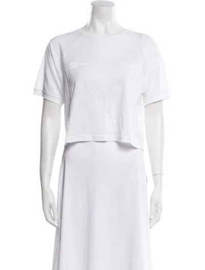Pre-owned The Upside Crew Neck Short Sleeve Crop Top In White