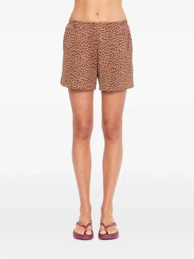 The Upside Darcy Leopard-print Shorts In Brown
