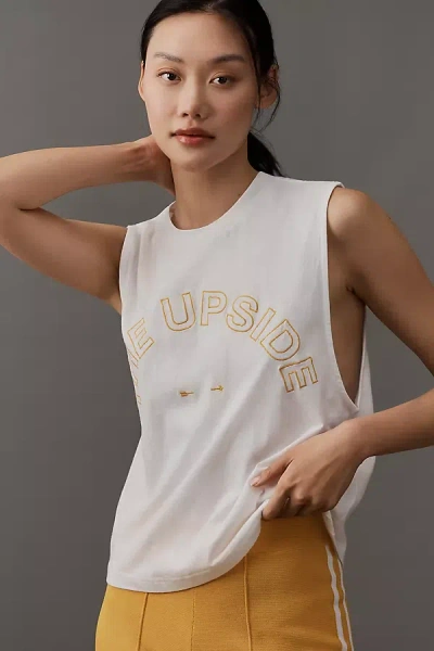 The Upside Dawson Graphic Logo Tank Top In White