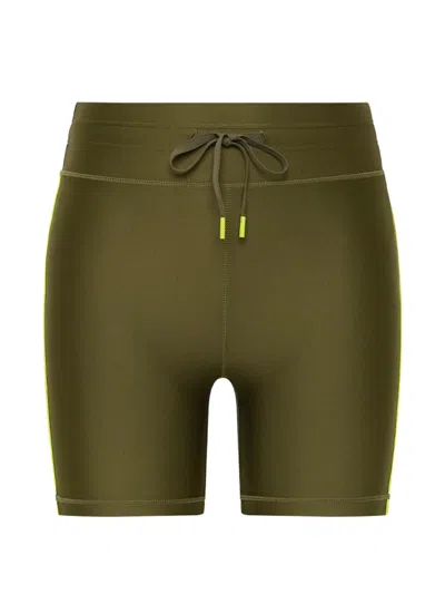 The Upside Drawstring Stripe-detail Shorts In Green