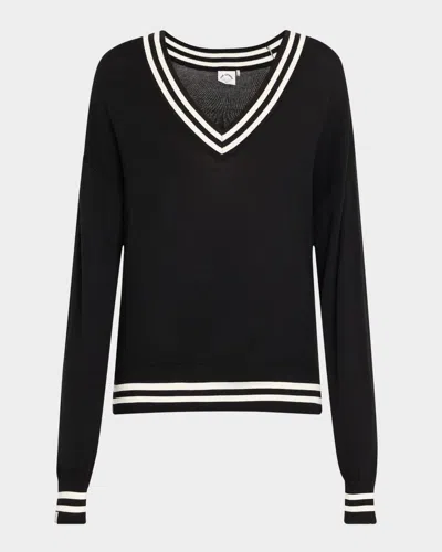 The Upside Duet V-neck Knit Sweater In Black