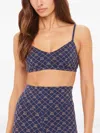 The Upside Ezra Ballet Patterned Bra In Blue
