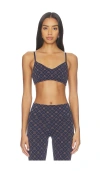 The Upside Ezra Patterned Performance Bra In Blue