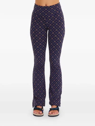 The Upside Ezra Geometric-print Trousers In Blue