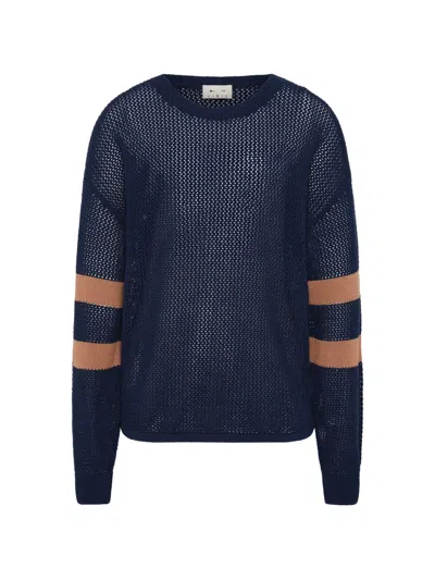 The Upside Gestreifter Fenway Sebastion Pullover In Blue