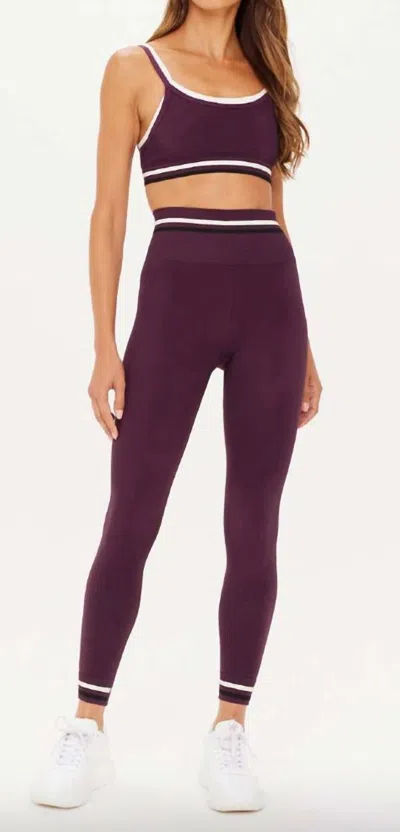 The Upside Form Seamless 25in Midi Pant In Plum In Red