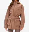 The Upside Freddie Fleece Lined Anorak Jacket In Brown In Brown