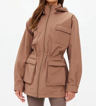 THE UPSIDE FREDDIE FLEECE LINED ANORAK JACKET IN BROWN
