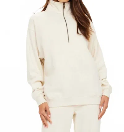 The Upside Hamilton Wren Half Zip Sweater In White In Brown