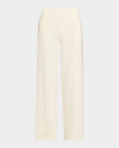 The Upside Hamsa Milou Pintuck Wide-leg Sweatpants In White