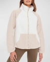 The Upside Harlow Colorblock Fleece Zip-front Jacket In Natural