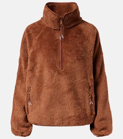 The Upside Harlow Fleece Half-zip Sweatshirt In Brown