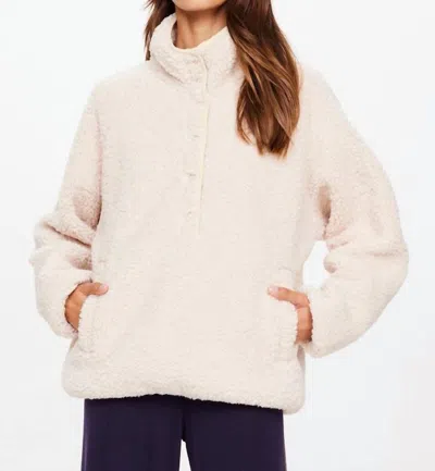 The Upside Harlow Fleece Pullover Sweater In Natural In White