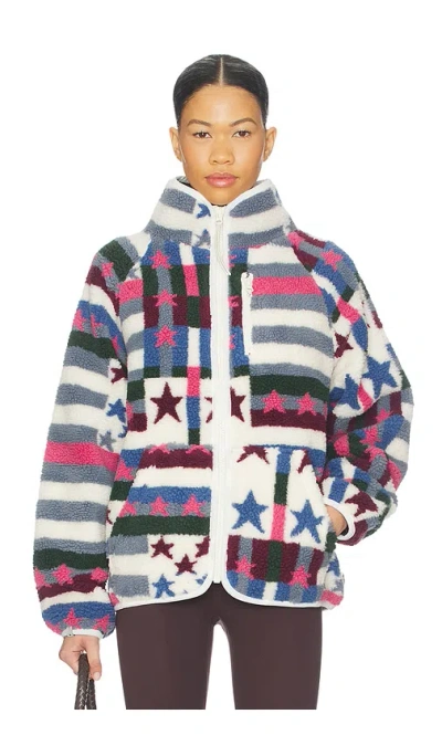 The Upside Harlow Fleece Zip Through Jacket In Multi