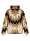 The Upside Harlow Geometric-pattern Half-zip Ski Top In Multi