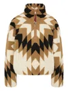 The Upside Harlow Geometric-pattern Ski Top In Brown
