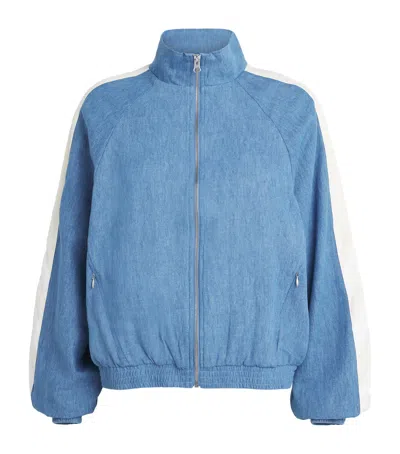 The Upside Hemp-cotton Oracle Elias Bomber Jacket In Blue